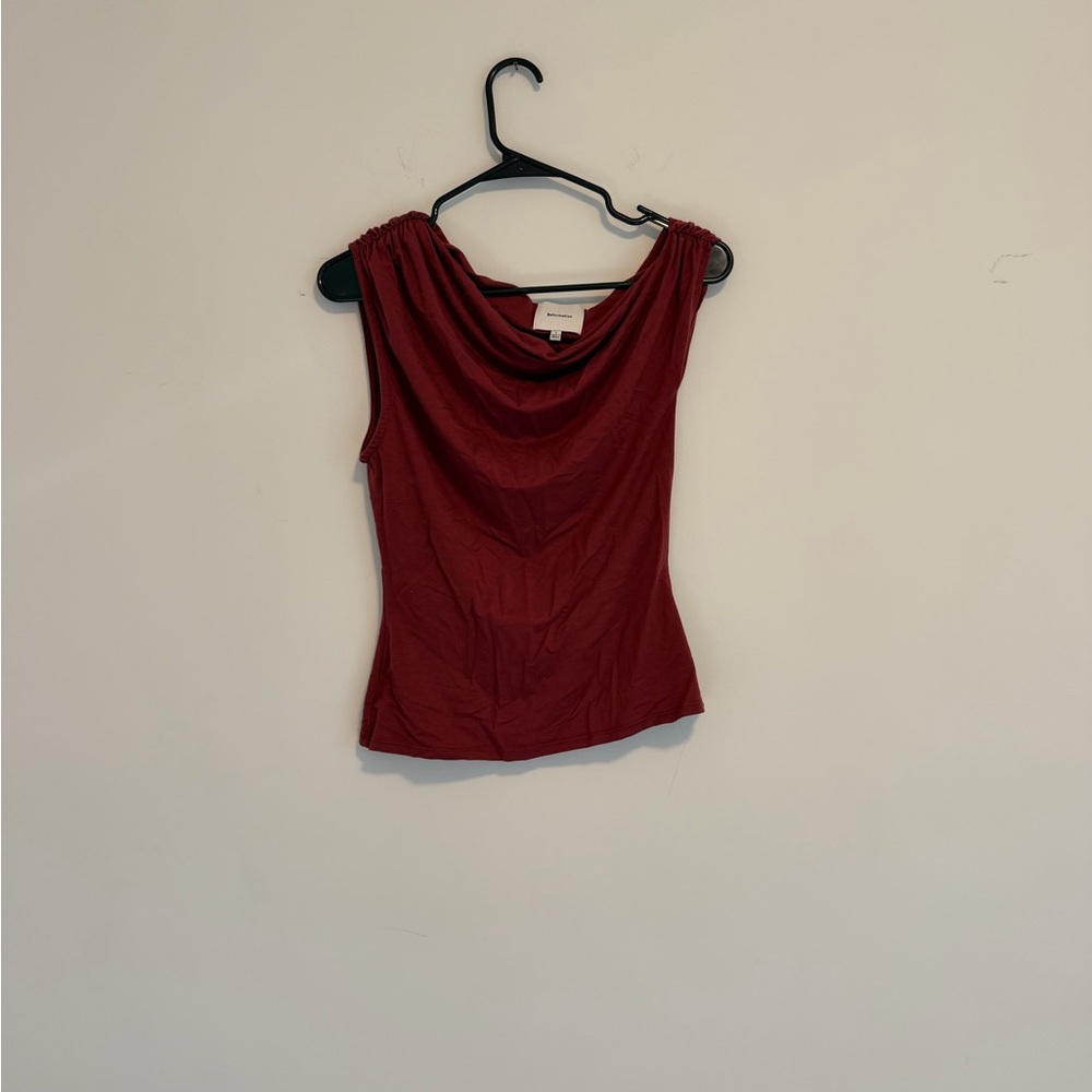 Reformation Sleeveless Cowl Neck Camisole - Burgundy